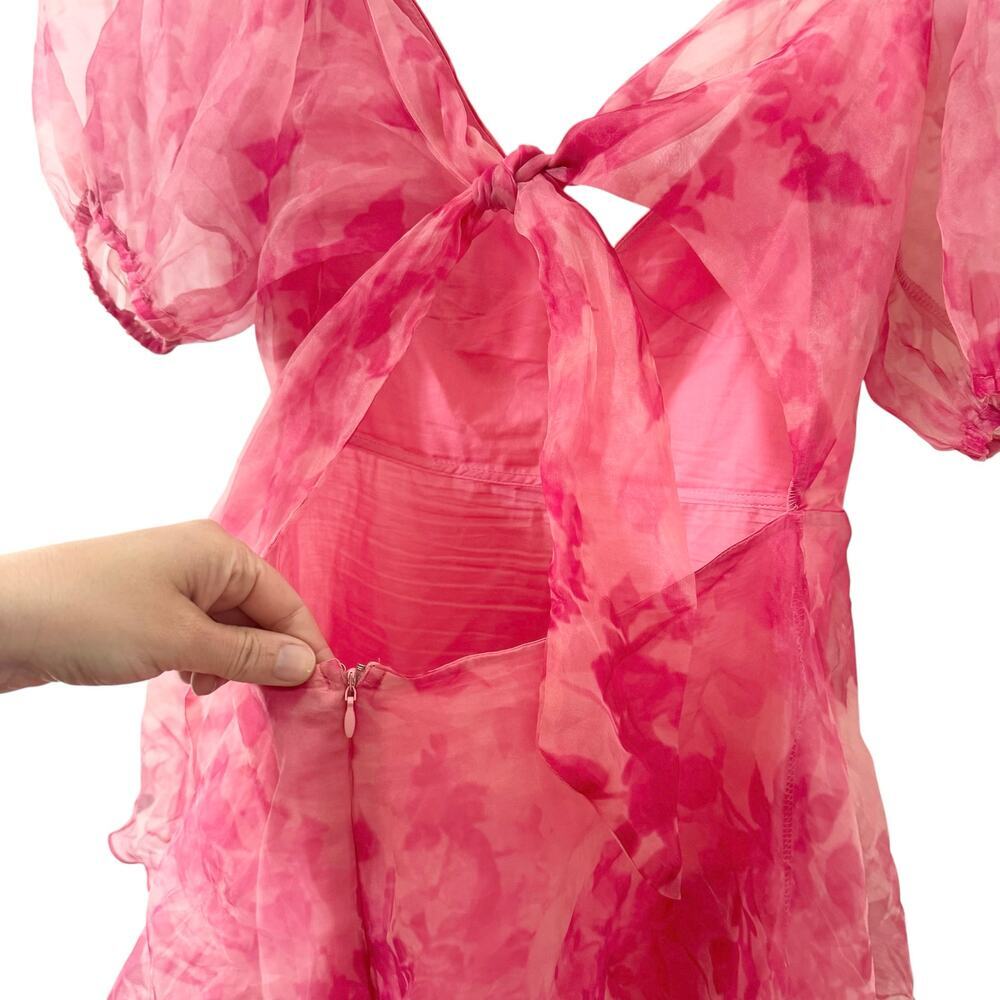 Hello Molly Enchanted Castle Tiered Midi Dress Pink Whimsical Size XL - Picture 10 of 11